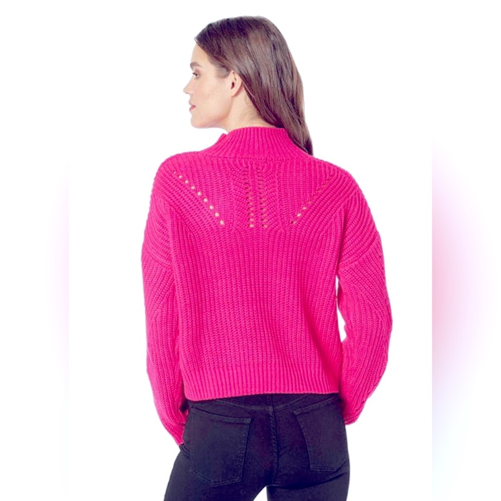 Blank NYC Mock Neck Sweater in Pink Cadillac - size M